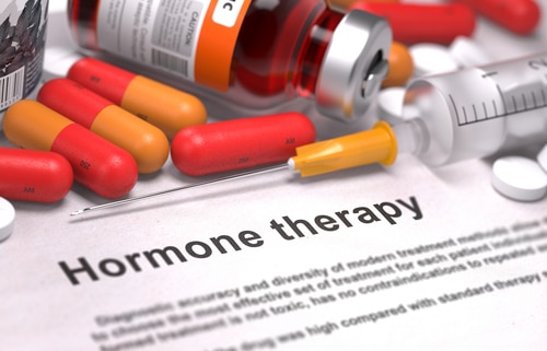 Hormone Therapy with Red Pills, Injections and Syringe